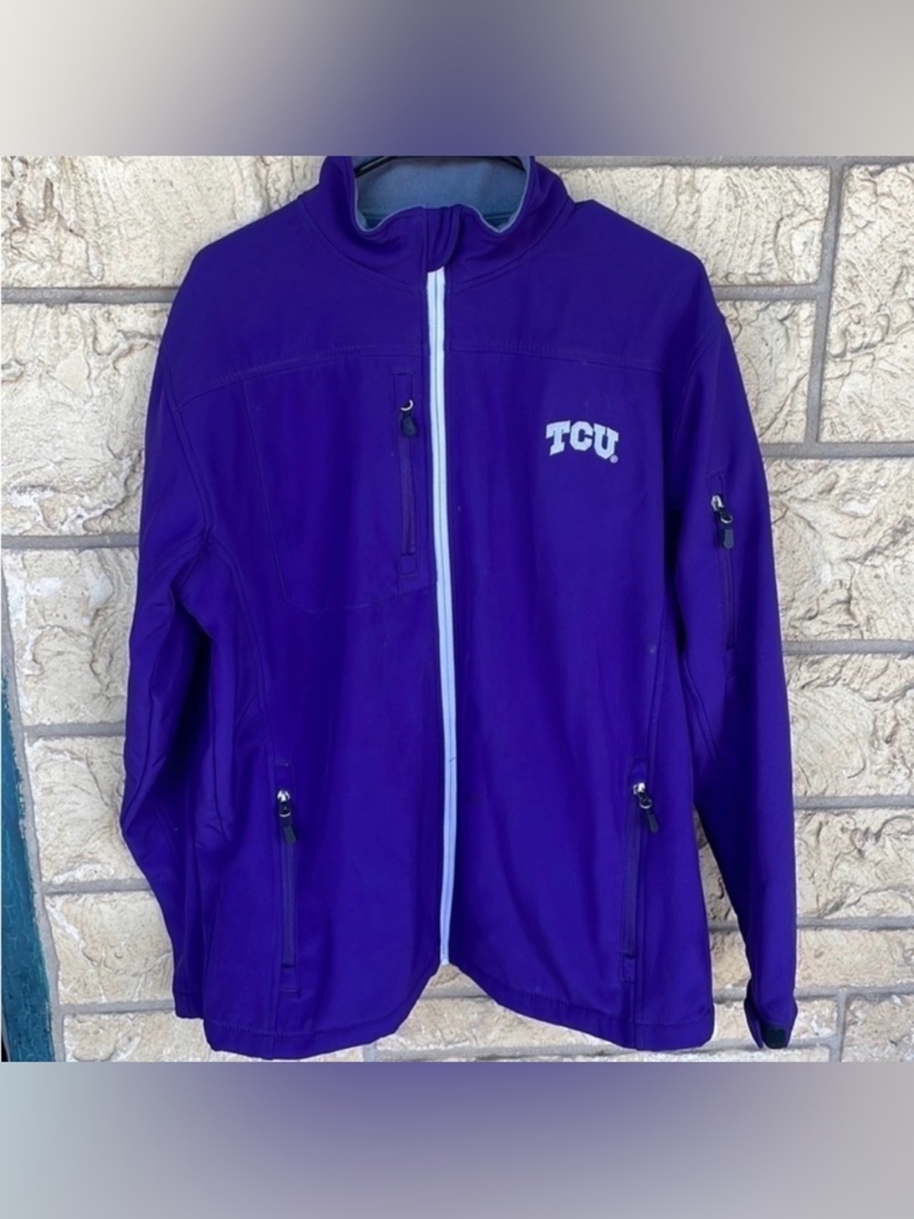 TCU Horned Frogs Full Zip up Mens Purple Large Jacket Texas Christian University